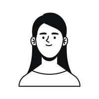 mujer sonriente personaje vector