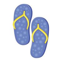 blue flip flops accessories vector