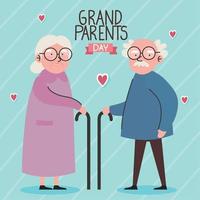 grandparents day lettering card vector