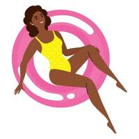afro woman in float vector