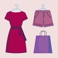 three fashion shopping icons vector
