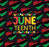 Juneteenth lettering postcard vector