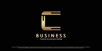 Monogram logo design initial letter c for business or personal with creative concept Premium Vector