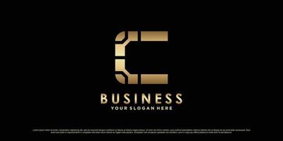 Monogram logo design initial letter c for business or personal with creative concept Premium Vector