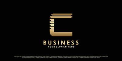 Monogram logo design initial letter c for business or personal with creative concept Premium Vector