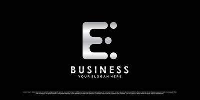 diseño de logotipo de monograma letra inicial e para negocios o personal con concepto creativo vector premium