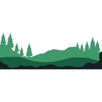 green mountains and pines vector