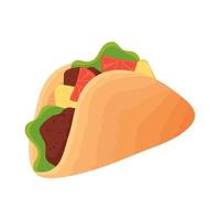 comida de taco mexicano vector