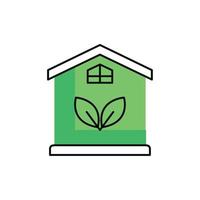 green house with leafs vector