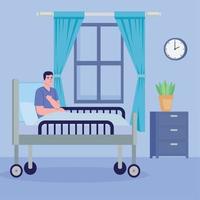 sick man in stretcher vector