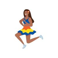 mujer afro brasileña bailando vector