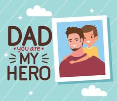 dad you are my hero card vector