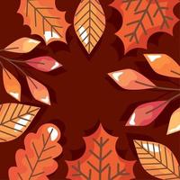 autumn leafs frame vector