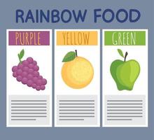 rainbow food with fruits vector