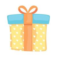 yellow gift box present vector