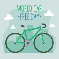 world car free day lettering vector