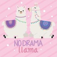 no drama llama lettering vector