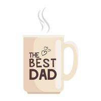 mejores letras de papá en taza vector