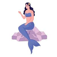 personaje de cuento de hadas sirena vector