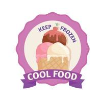 cool food emblem vector