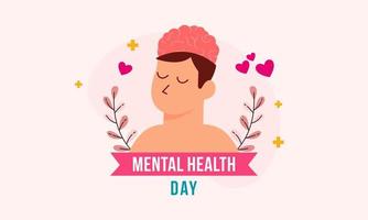 Flat design world mental health day background vector