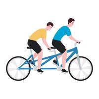 cyclists in tandem bicycle vector