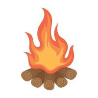 wooden campfire element vector