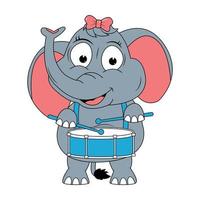 Cute elephant animal cartoon illustration vector