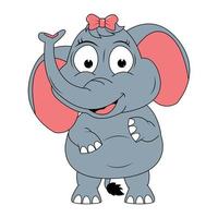 Cute elephant animal cartoon illustration vector