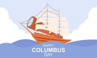 Hand drawn flat columbus day background vector