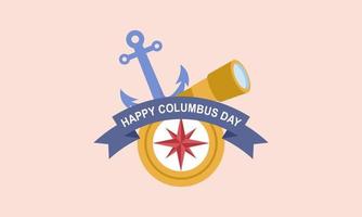 Hand drawn flat columbus day background vector