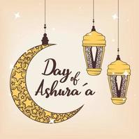 day of ashura lettering vector