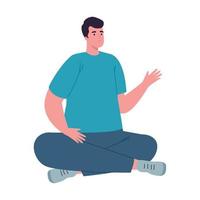 man in lotus position vector