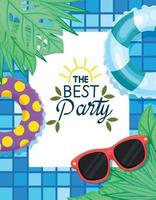 the best party lettering vector