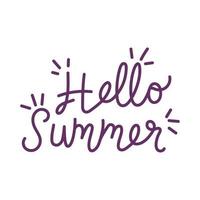 hello summer lettering vector