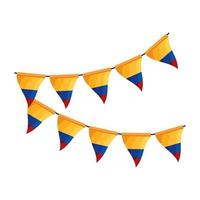 colombian flag in garlands vector