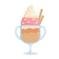 cold ice cream in cup vector