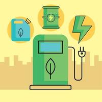 eco energy icons in pump vector