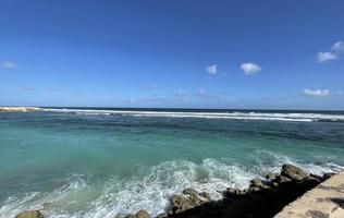 tropical paradise beach with white sand travel tourism wide panorama background concept photo