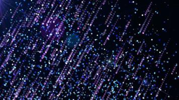 colorful square digital coding raining abstract particle background, speedy futuristic laster space technology cyber effect illustration. photo