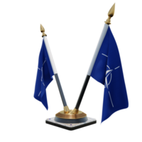 nato 3d illustration dubbel- v skrivbord flagga stå png