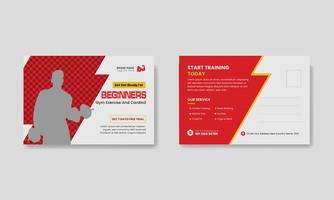 GYM Post card design template. vector
