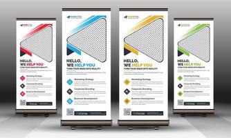 Modern Corporate Business Roll Up Banner Standee Template Vector Design, Abstract Creative X Banner, Pull Up Banner Layout for Advertisement, Ads, Exhibition, Display