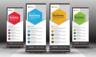 Modern Corporate Business Roll Up Banner Standee Template Vector Design, Abstract Creative X Banner, Pull Up Banner Layout for Advertisement, Ads, Exhibition, Display