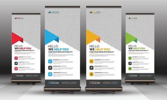 Modern Corporate Business Roll Up Banner Standee Template Vector Design, Abstract Creative X Banner, Pull Up Banner Layout for Advertisement, Ads, Exhibition, Display
