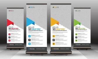 Modern Corporate Business Roll Up Banner Standee Template Vector Design, Abstract Creative X Banner, Pull Up Banner Layout for Advertisement, Ads, Exhibition, Display