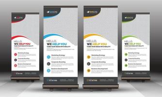 Modern Corporate Business Roll Up Banner Standee Template Vector Design, Abstract Creative X Banner, Pull Up Banner Layout for Advertisement, Ads, Exhibition, Display