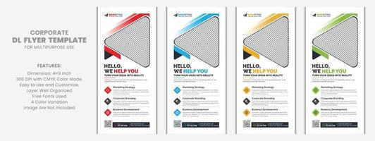 Modern Corporate Business DL Flyer Leaflet Template Sample Unique Concept, Creative Business Rack Card Vector Design Layout for Advertisement, Promotion