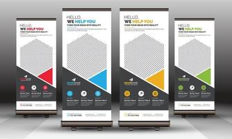 Modern Corporate Business Roll Up Banner Standee Template Vector Design, Abstract Creative X Banner, Pull Up Banner Layout for Advertisement, Ads, Exhibition, Display