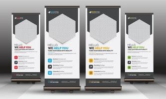 Modern Corporate Business Roll Up Banner Standee Template Vector Design, Abstract Creative X Banner, Pull Up Banner Layout for Advertisement, Ads, Exhibition, Display